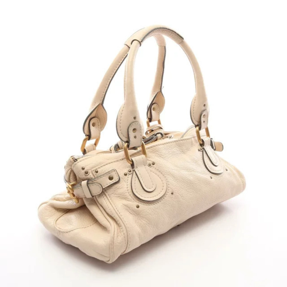 Chloe Handbag Paddington Leather Beige Cream Tan Cream